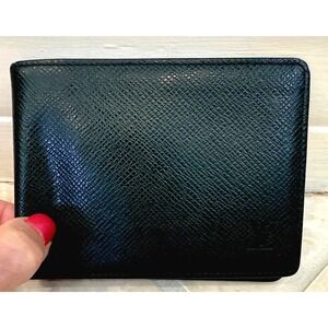Louis Vuitton Taiga Leather Bi-Fold‎ Wallet Dark Green MI0915 Made in France